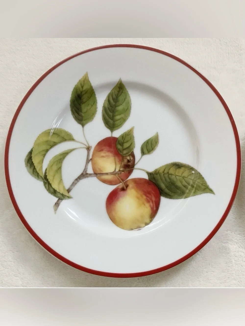 Williams Sonoma Apple Fruit Salad Dessert Plates Set 4 Made Japan 8”